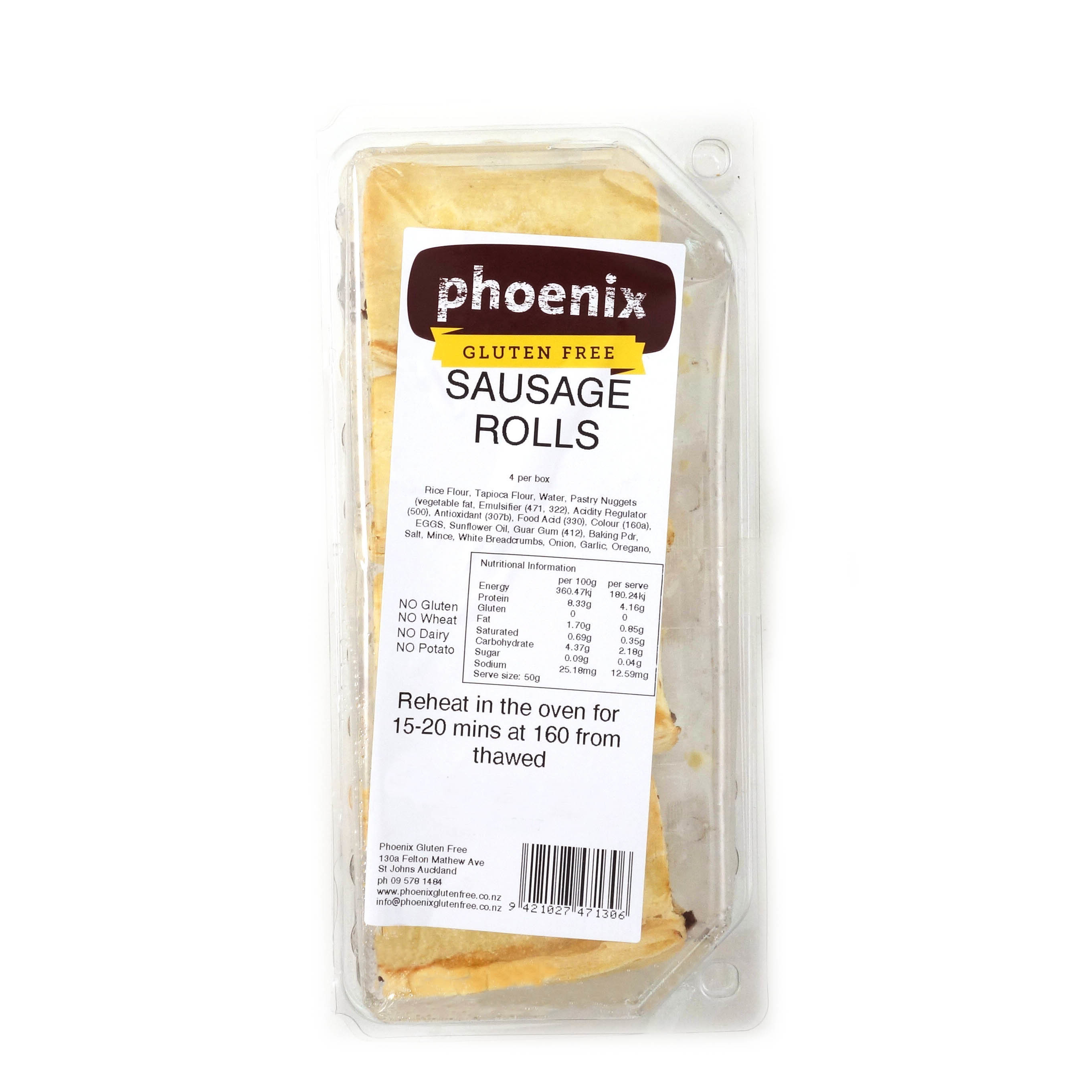 Frozen Phoenix GF Sausage Rolls Regular 450g - NZ*