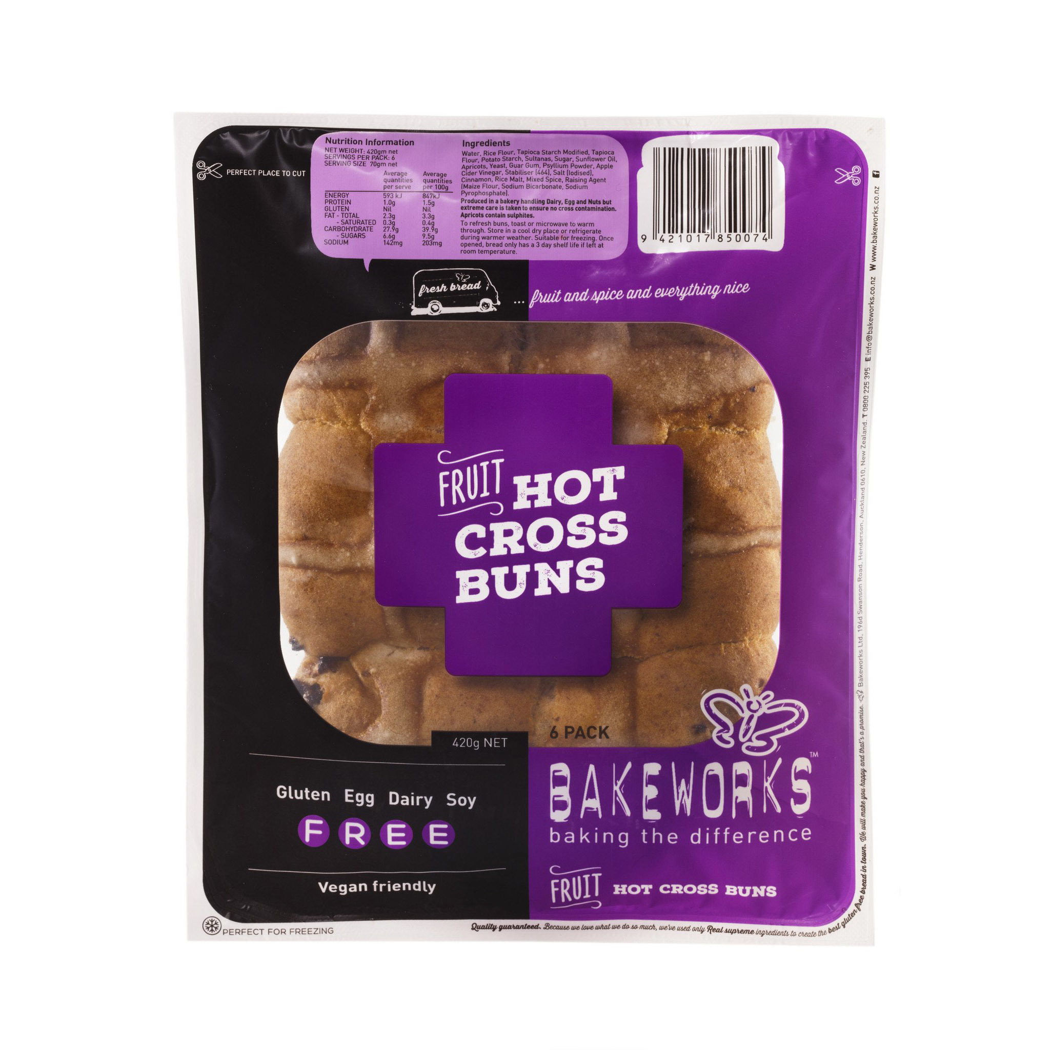 NZ Liberte GF Hot Cross Bun - Fruit 420g*