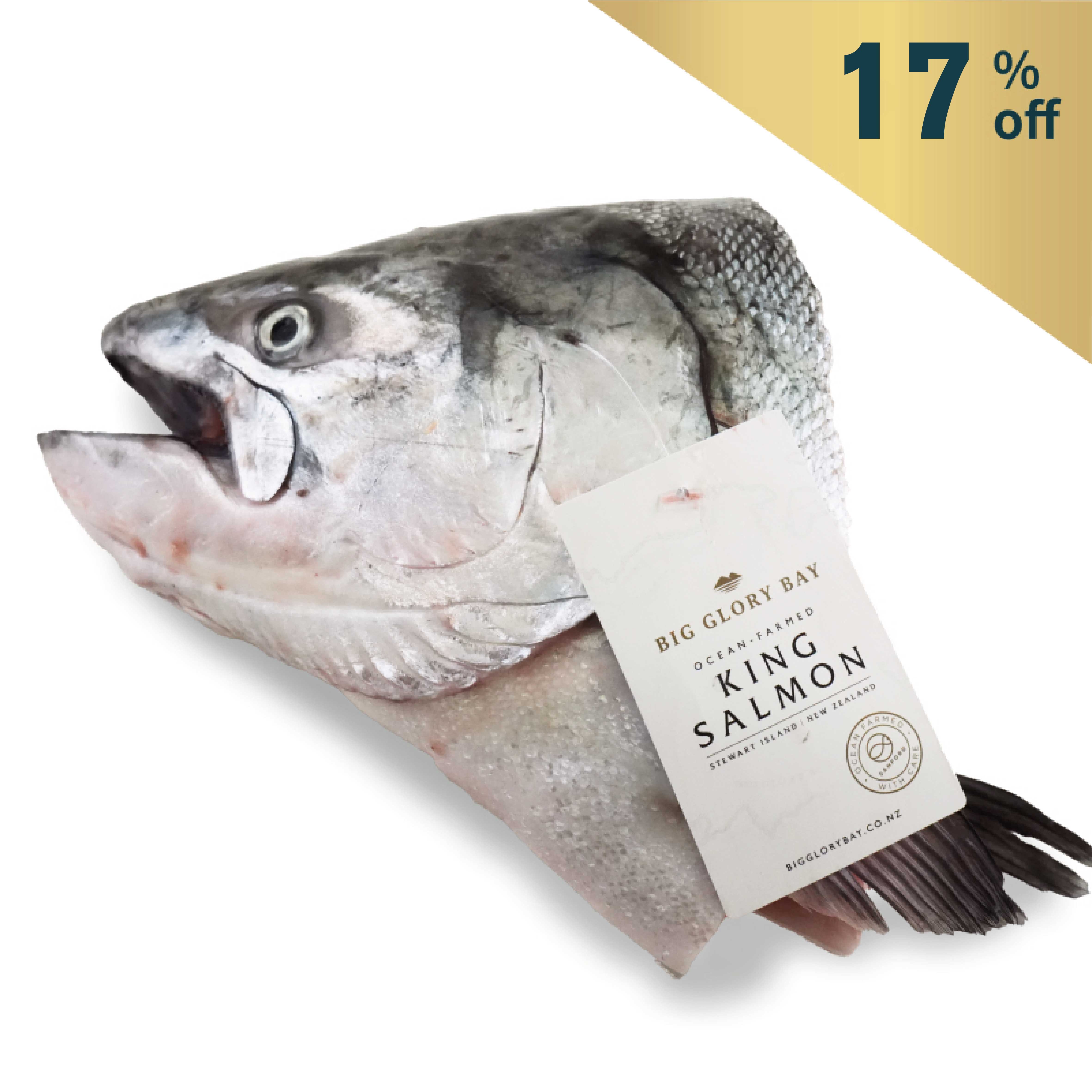 急凍紐西蘭Big Glory Bay帝王三文魚頭連鮫 800-900克(件)*