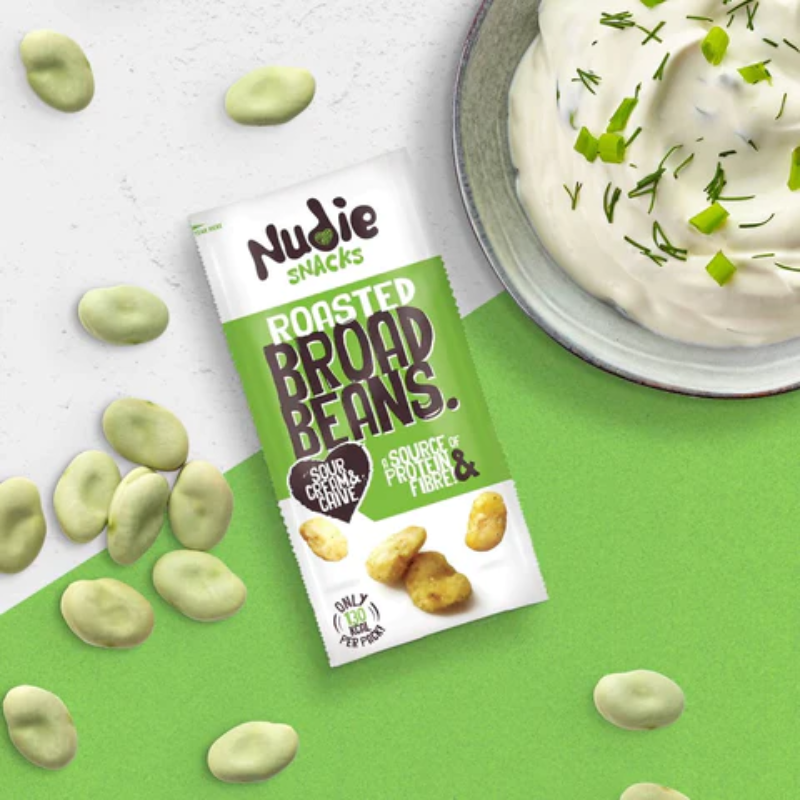 UK NUDIE SNACKS Roasted Broad beans Sour Cream & Chive 30g*