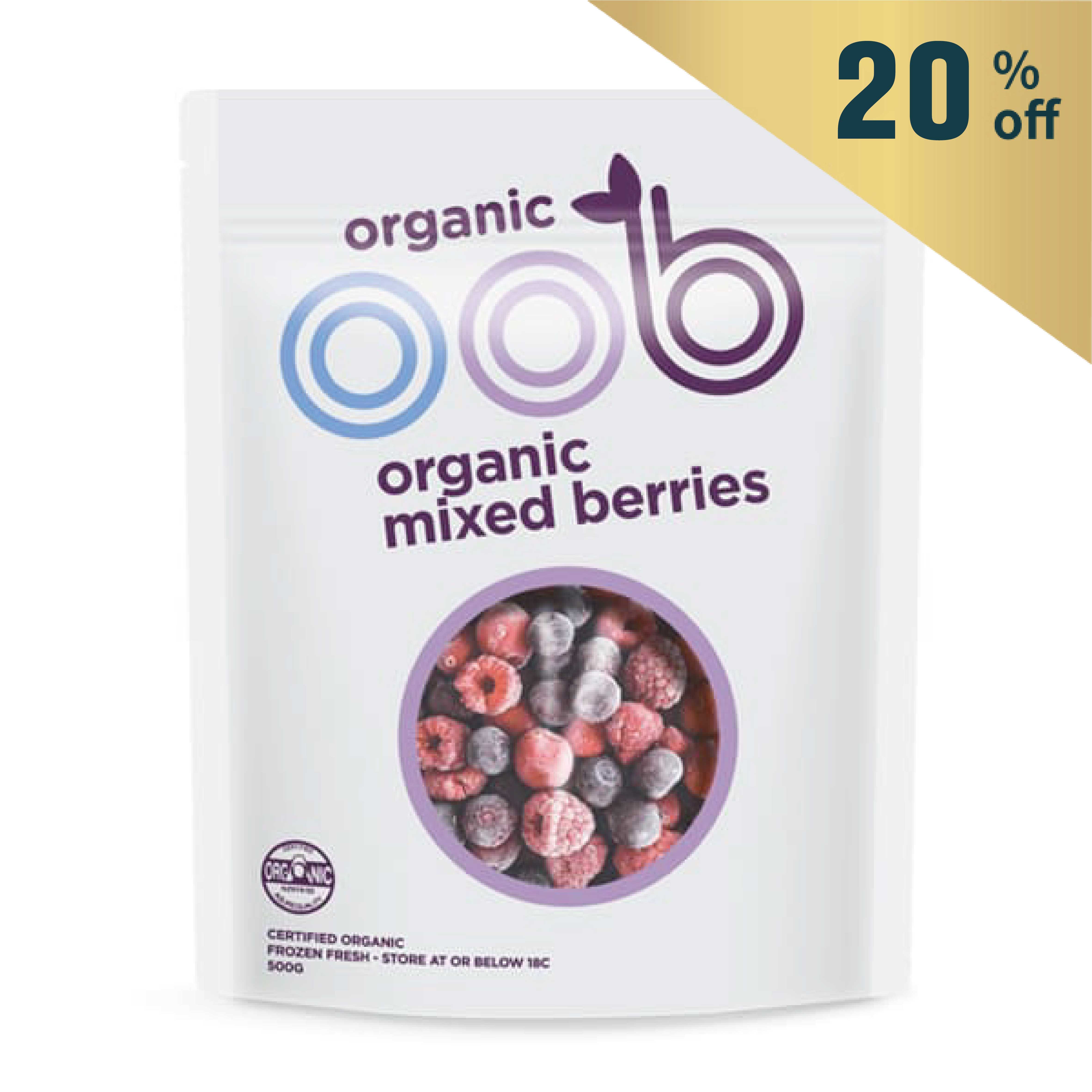 Frozen OOB Organic Mixed Berries 450g - Chile*