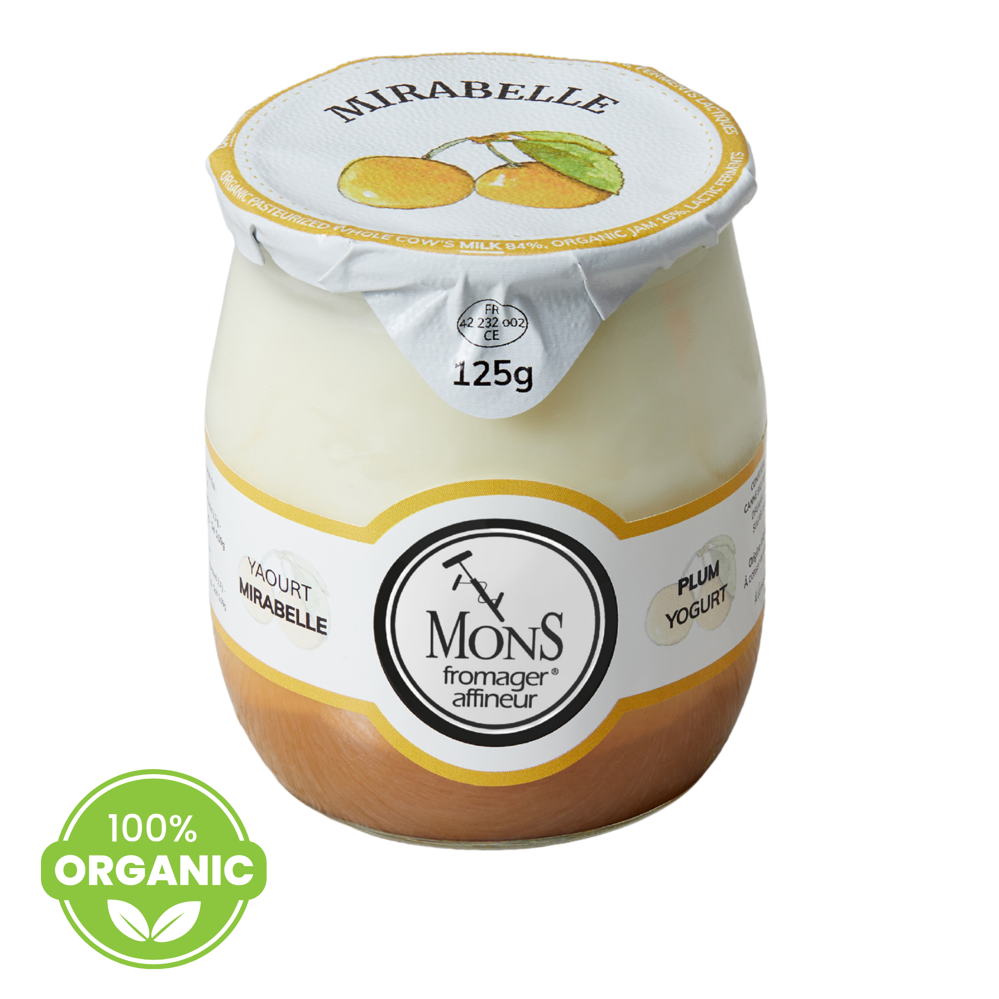France Mons Organic Plum Yogurt 125g