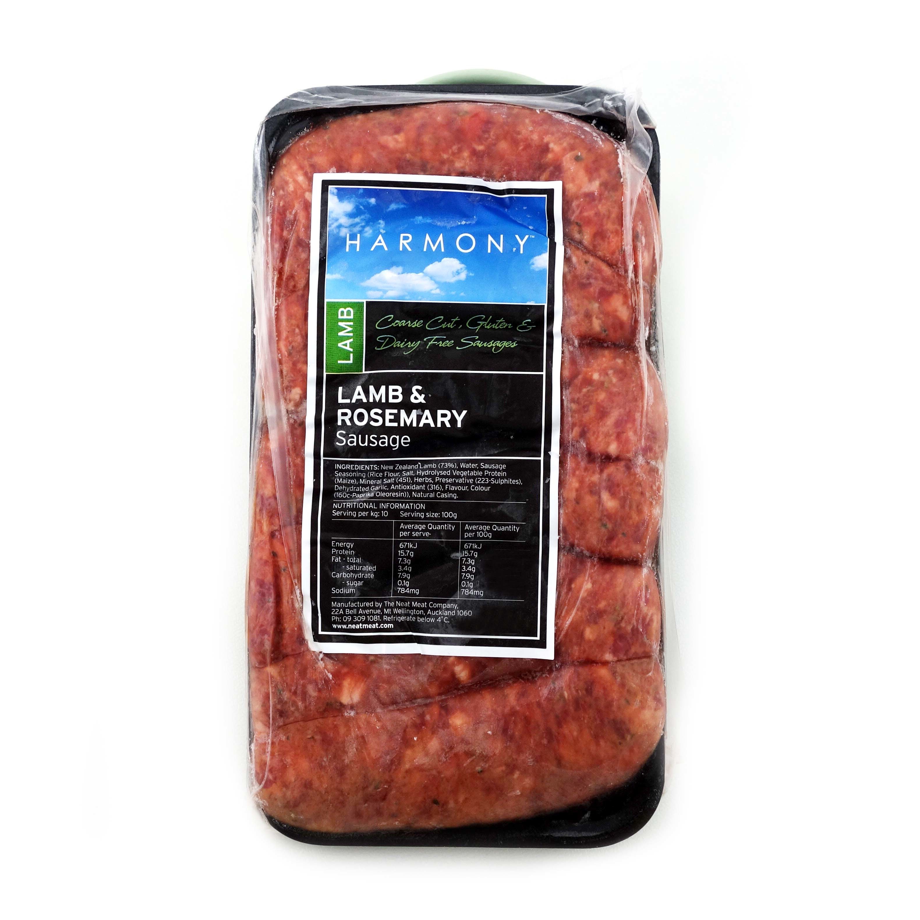 Frozen NZ Harmony Lamb & Rosemary Sausage 450g*