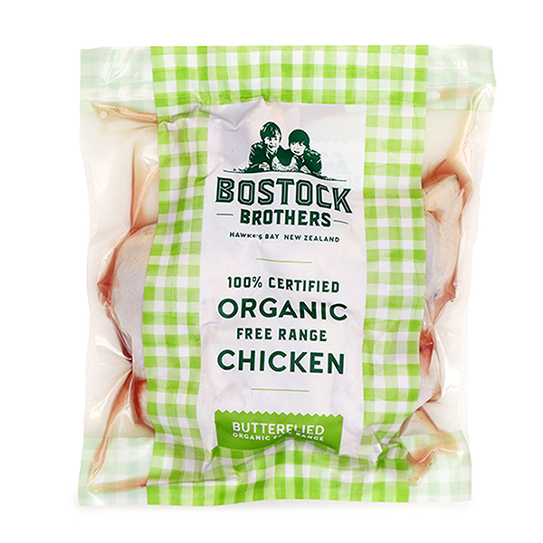 Frozen Bostock Brothers Organic Butterfly Chicken 1.35kg - NZ*