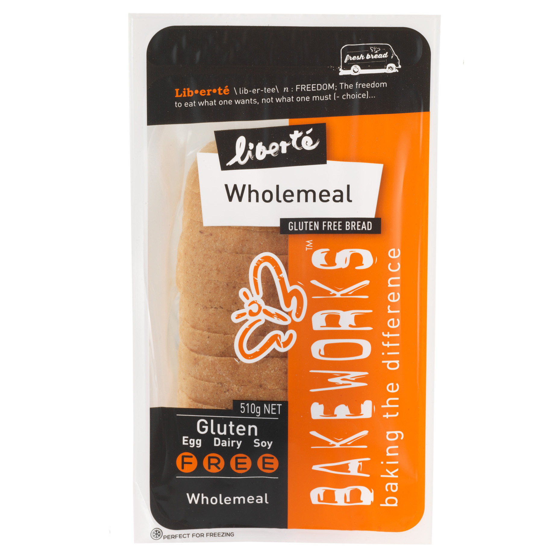 Frozen NZ Liberte GF Wholemeal Loaf 510g*