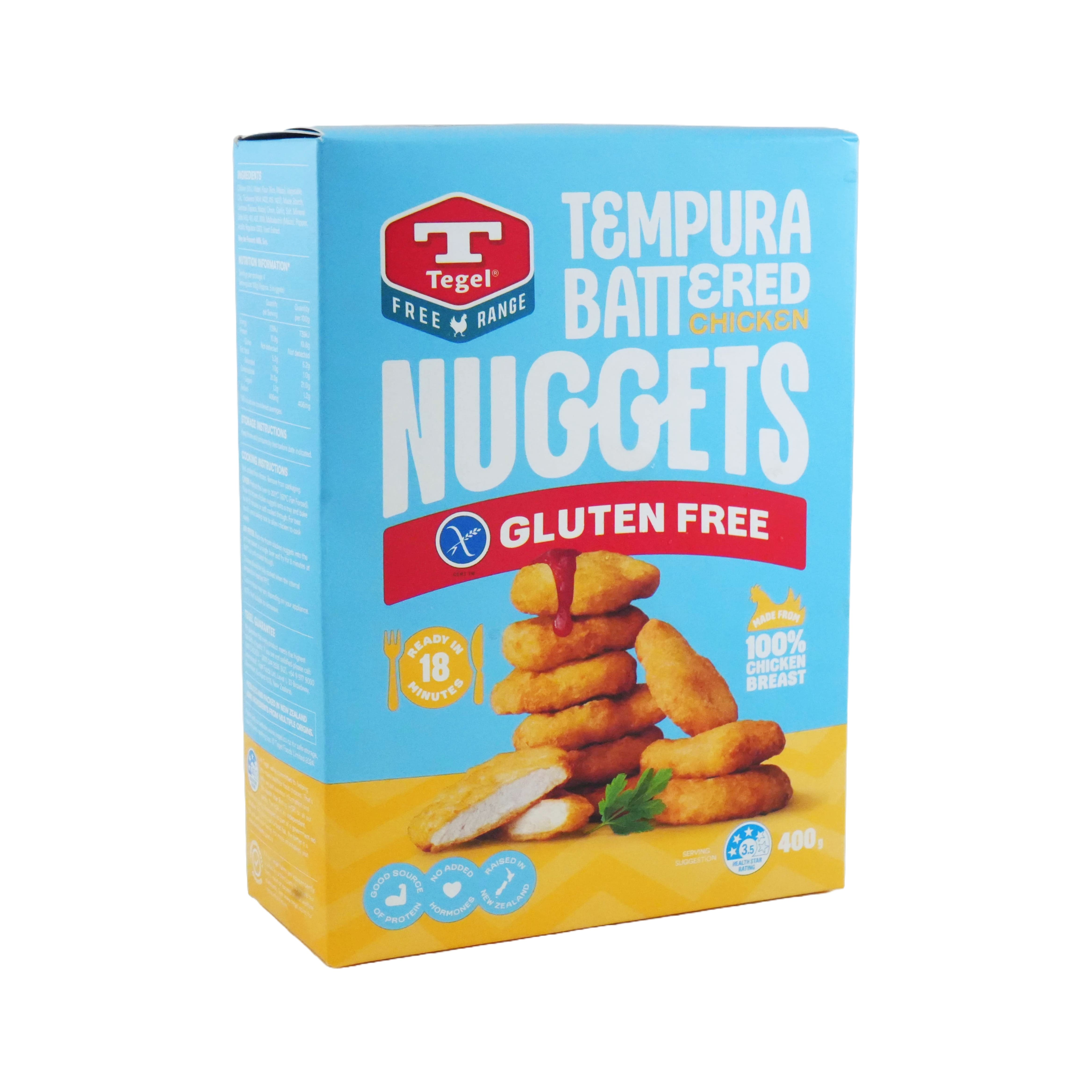 Frozen New Zealand Tegel Free Range Gluten Free Chicken Nuggets 400g*