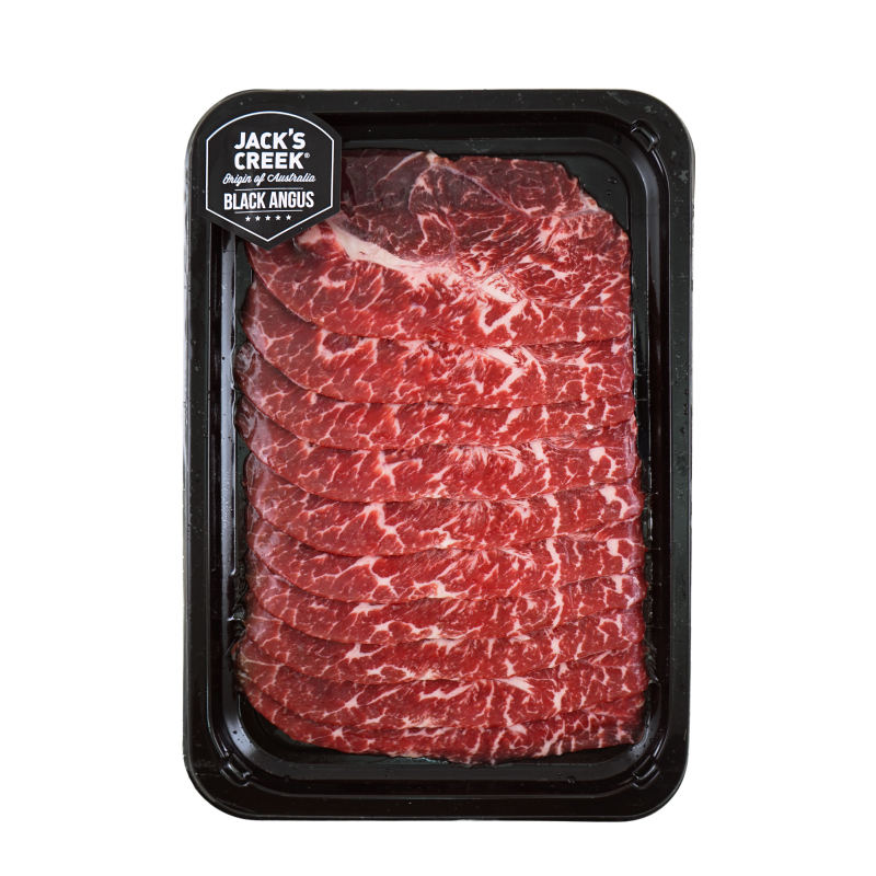 急凍澳洲Jack's Creek黑安格斯牛180天穀飼MS3+牛板腱片2毫米200克*