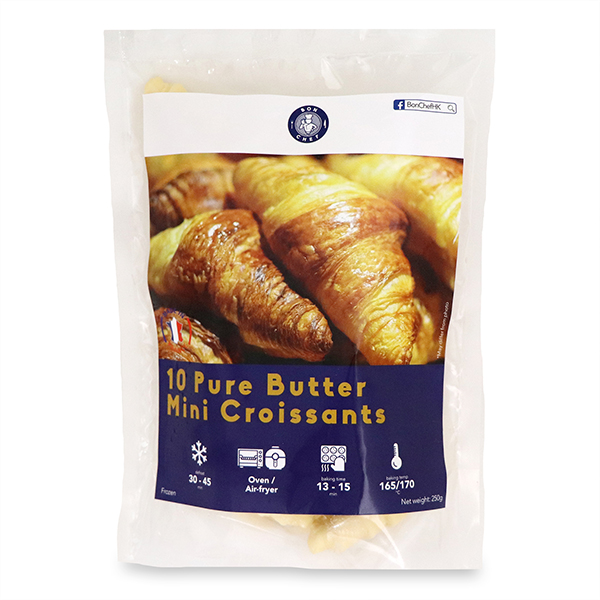 Frozen France Bon Chef Pure Butter Mini Croissants (10pcs) 250g*