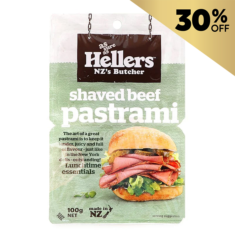 Frozen Hellers Shaved Beef Pastrami 100g - NZ*