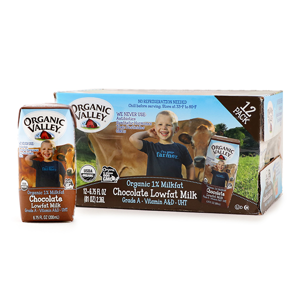 Organic Valley 1% Lowfat Chocolate Milk Case Offer (12*200ml) - US*