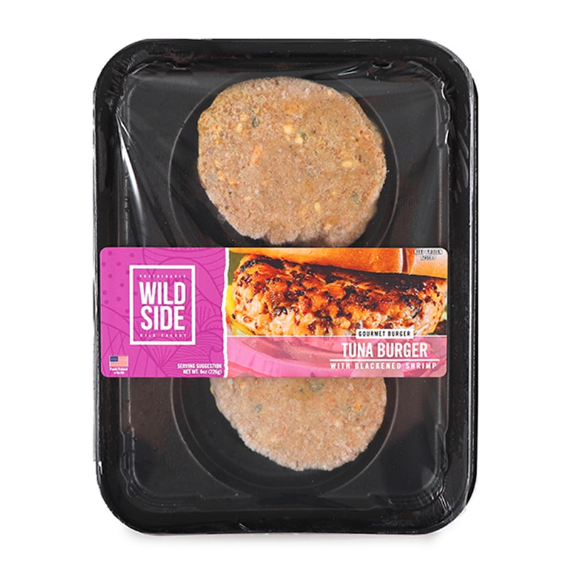 Frozen Wild Side Gourmet Burger Tuna with Blackened Shrimp (2 burgers per tray) 226g - HK*