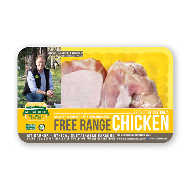 Frozen Aus MT Barker Chicken Skin-on Bone-in Thigh 400g*