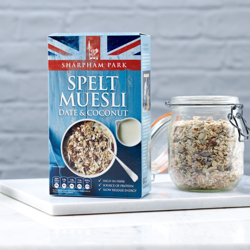 UK Sharpham Park Date & Coconut Muesli 450g*