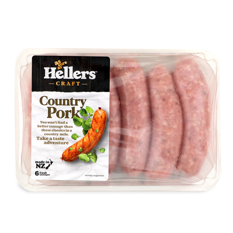 NZ Hellers Country Pork Sausage 450g*
