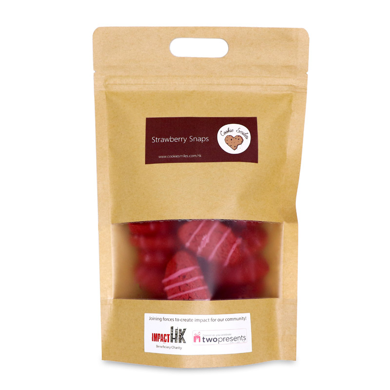 Cookie Smiles Strawberry Snaps with Strawberry Drizzle Cookies 250g - HK*