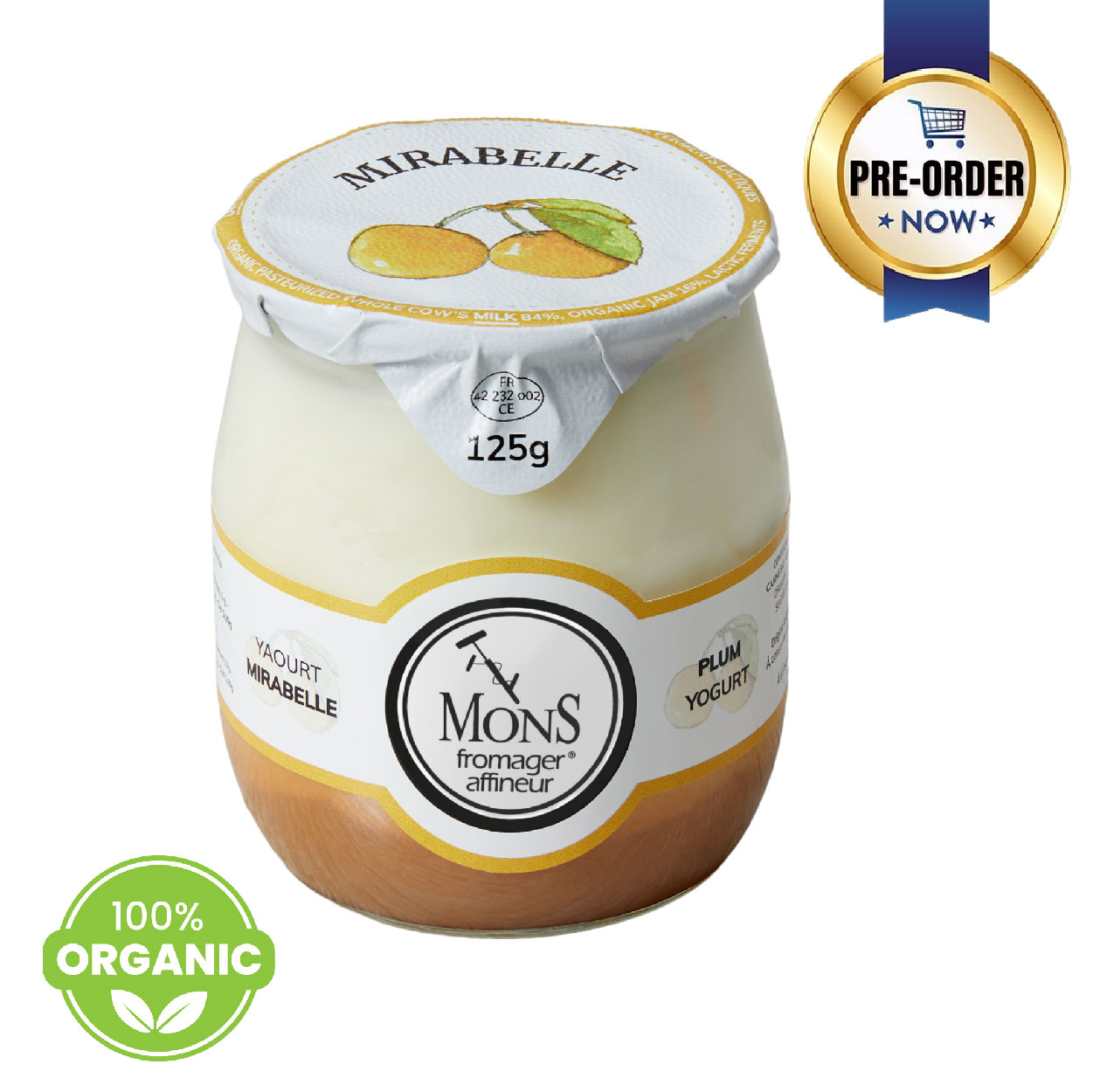 Pre-order -- France Mons Organic Plum Yogurt 125g*