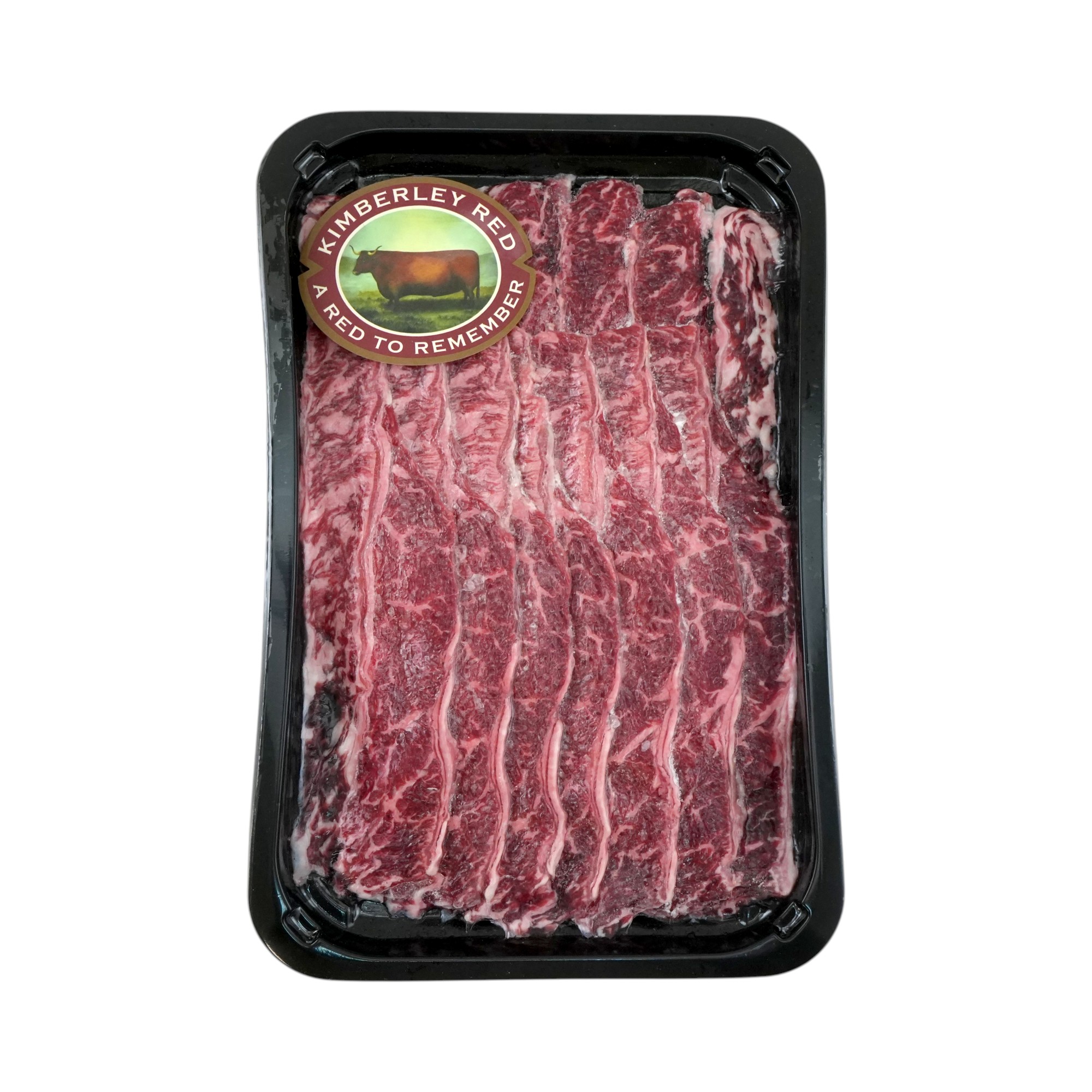 Frozen Aus Kimberley Red Black Angus 175days Short Rib Meat Sliced 2mm 200g*