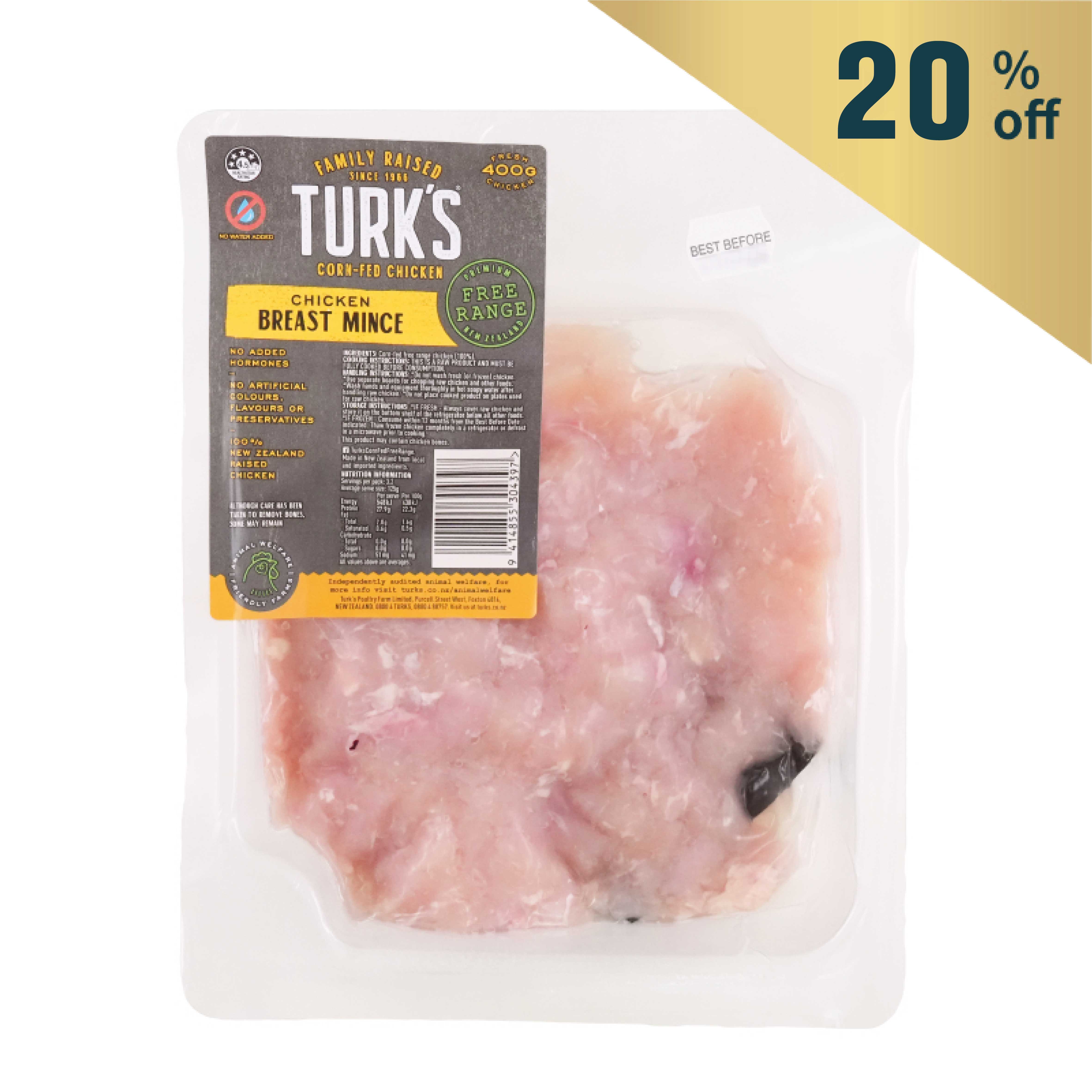 Frozen NZ Turk's Free Range Chicken Mince 400g*