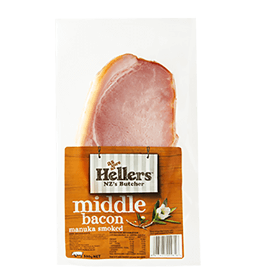 NZ Hellers Manuka Smoked Middle Bacon 300g*