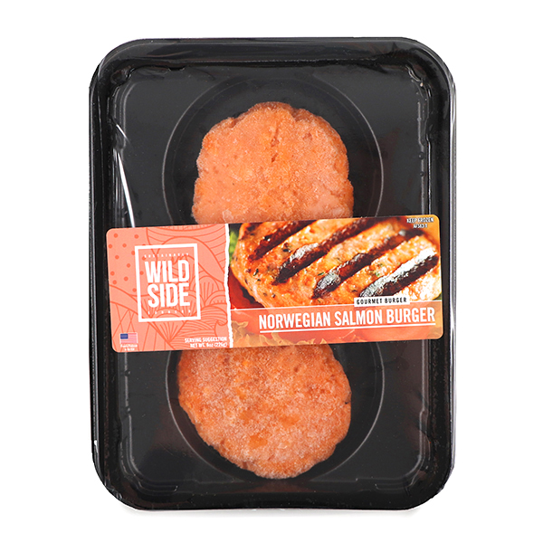 Frozen Wild Side Gourmet Burger Norwegian Salmon (2 burgers per tray) 226g - HK*