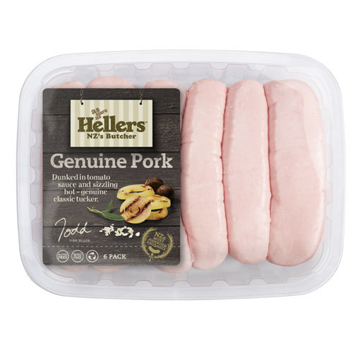 Frozen NZ Hellers Genuine Pork Sausage 450g* South Stream Market