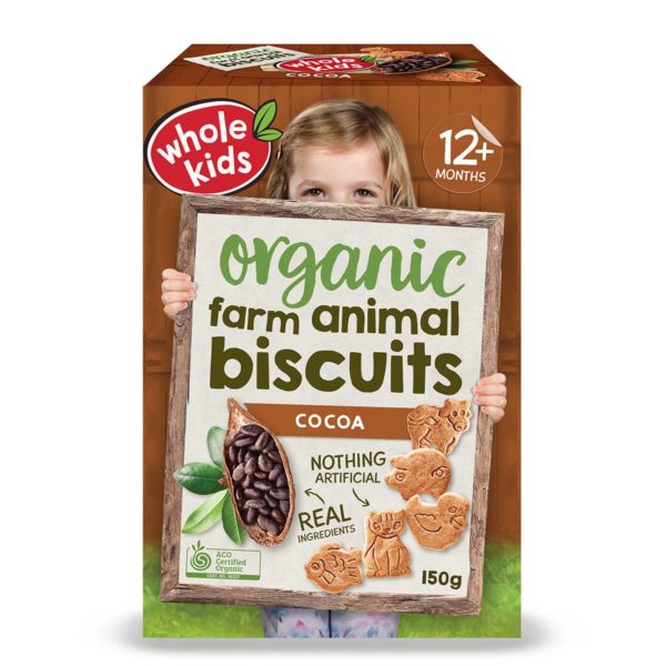 澳洲Whole Kids有機朱古力動物餅(12個月以上)150克*
