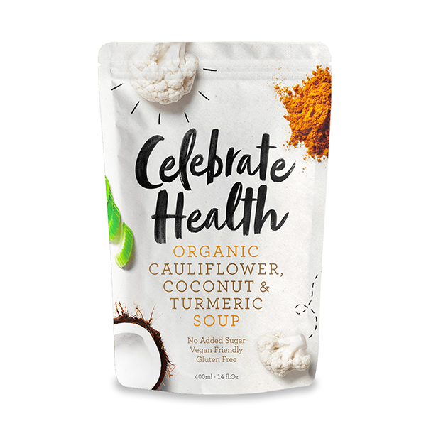 Celebrate Health Organic Cauliflower, Coconut & Tumeric Soup 400g - Aus*