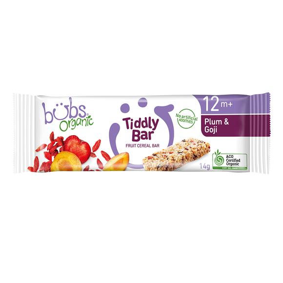 Bubs Organic Tiddly Bar Plum & Goji 12 Months+ 14g - AUS*