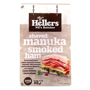 NZ Hellers Shaved Manuka Smoked Ham 200g*