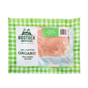 Frozen NZ Bostock Brothers Organic Chicken Breasts 300g*
