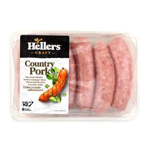 Frozen NZ Hellers Country Pork Sausage 450g*