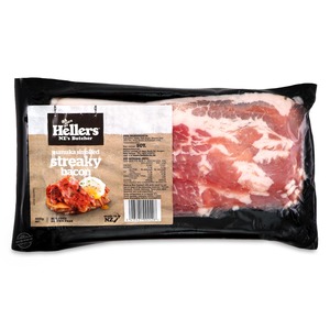 NZ Hellers Manuka Smoked Streaky Bacon 400g*