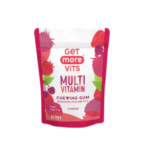 UK Get More Vits Berry Flavor Multivitamin Chewing Gum, 14.2g