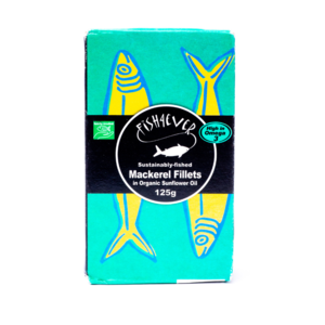 UK Fish4Ever Mackerel fillet in organic sunflower oil,125g