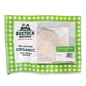 Frozen NZ Bostock Brothers Organic Chicken Boneless Skin-on Thigh 330g*