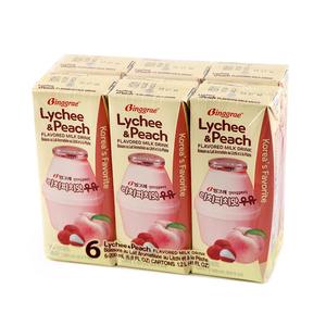 Binggrae Lychee & Peach Flavoured Milk Drink (6*200ml) - Korea*