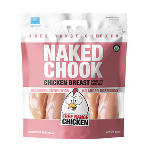 Frozen Naked Chook Boneless Skinless Chicken Breast 600g - AUS* 