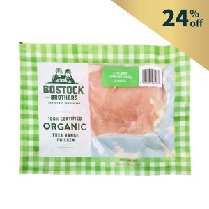 Frozen NZ Bostock Brothers Organic Chicken Breasts 300g*