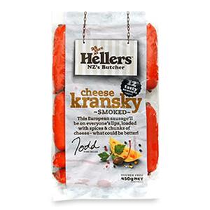 Frozen NZ Heller's Cheese Kransky Sausage 450g*