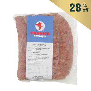 急凍紐西蘭Frank's無麩質英式金佰倫香腸(Cumberland sausage)(4件裝)360克*