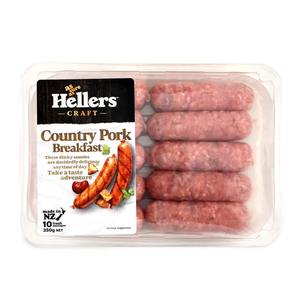 Frozen NZ Hellers Breakfast Country Pork Sausage 350g*