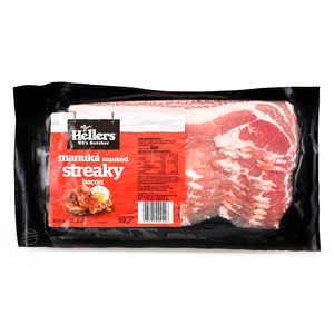 急凍紐西蘭Hellers麥蘆卡(Manuka)煙燻豬腩肉片400克*