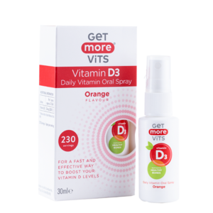 UK Get More Vits Vitamin D3 Orange Flavor Daily Oral Spray, 30ml