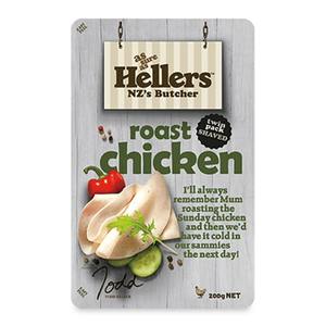 Frozen NZ Hellers Shaved Roast Chicken 200g*