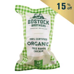 Frozen NZ Bostock Brothers Organic Whole Chicken 1.5kg*