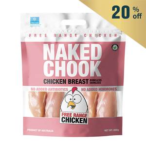 Frozen Naked Chook Boneless Skinless Chicken Breast 600g - AUS* 