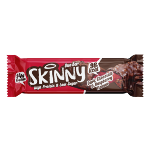UK The Skinny Food Dark Chocolate Raspberry Skinny High Protein Low Sugar Bar, 2x30g