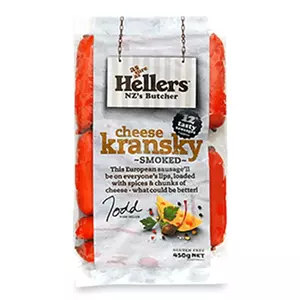 急凍紐西蘭Heller's芝士腸(Cheese Kransky Sausage)450克*