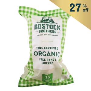 Frozen NZ Bostock Brothers Organic Whole Chicken 1.5kg*