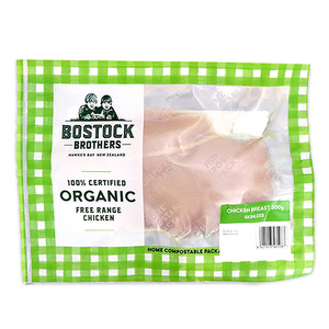 Frozen NZ Bostock Brothers Organic Chicken Breasts 300g*